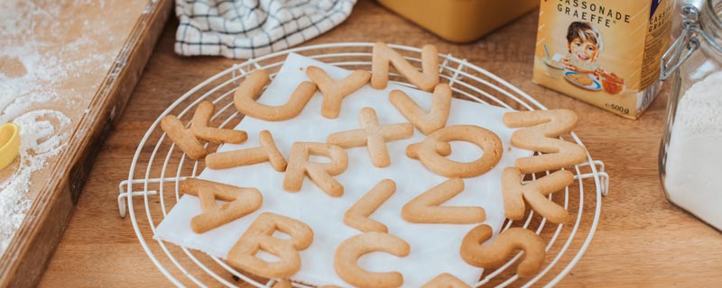 Biscuits en forme de lettres - Sucre de Tirlemont
